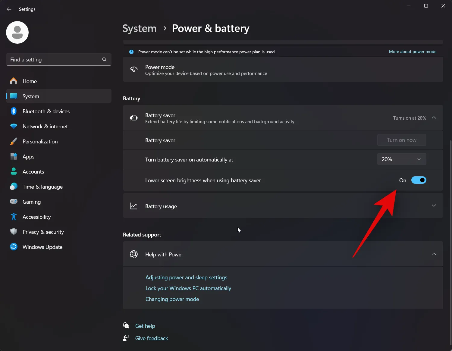 display dimming